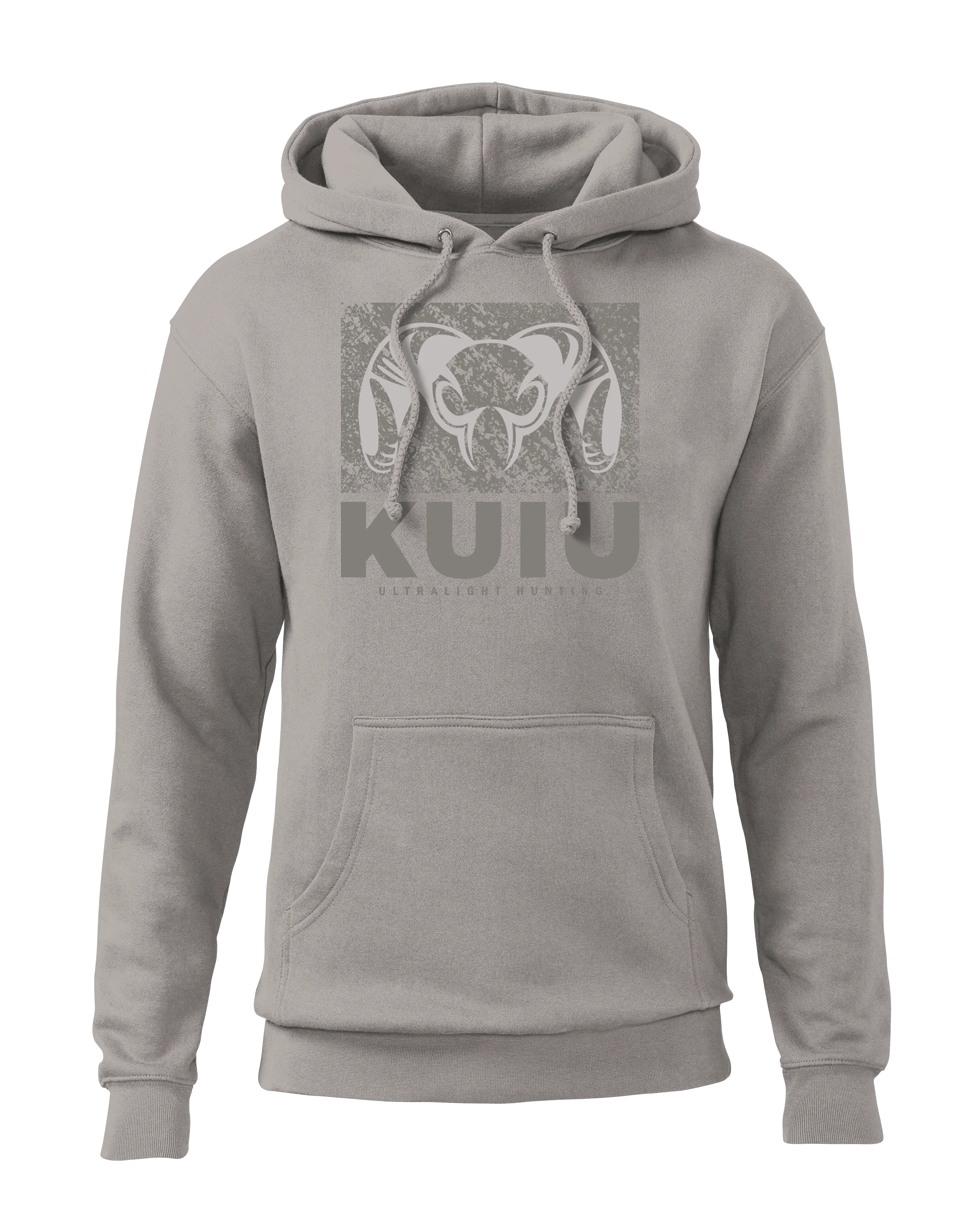 KUIU Distressed Box Logo Hoodie | Cement