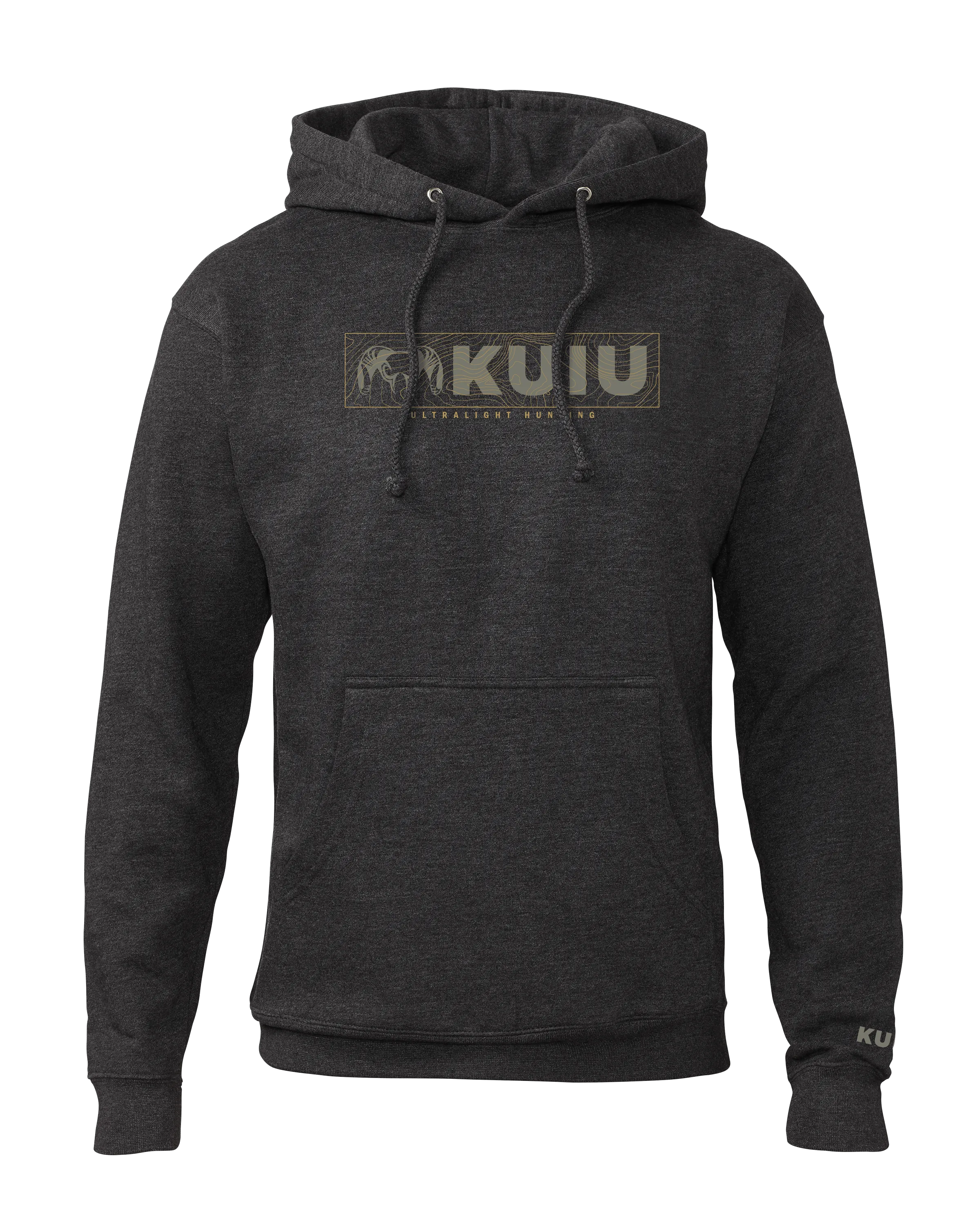 KUIU Topo Block Logo Hoodie | Charcoal