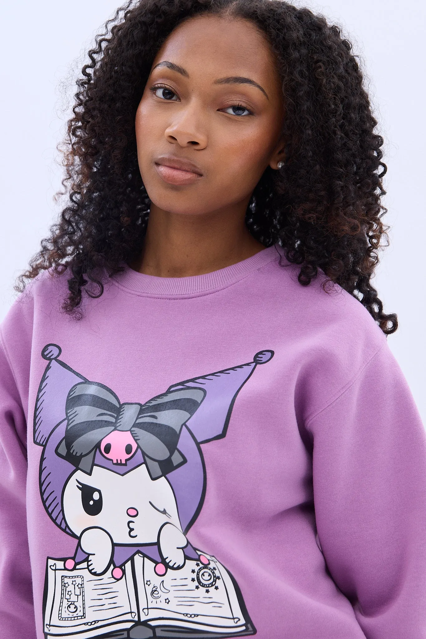 Kuromi Wink Graphic Crew Neck Sweatshirt