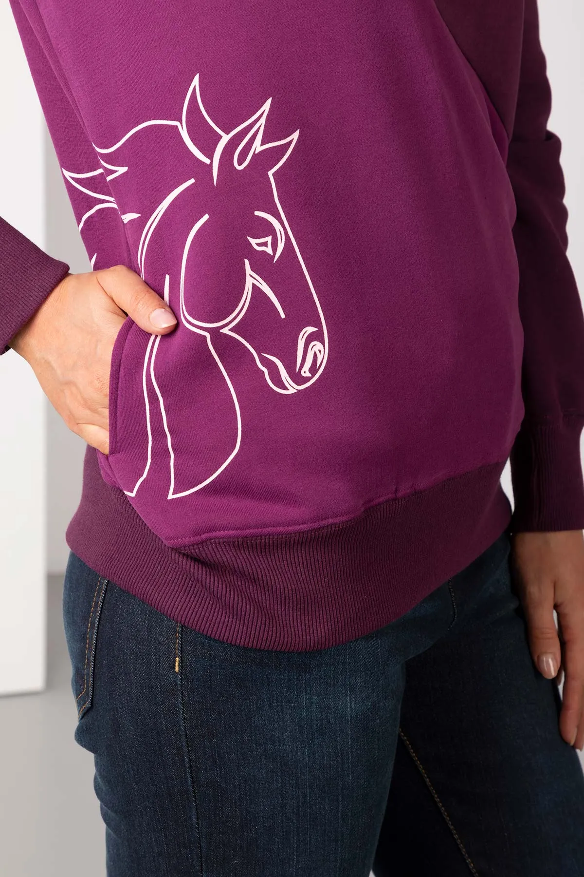 Ladies Diagonal Horse Sweatshirt