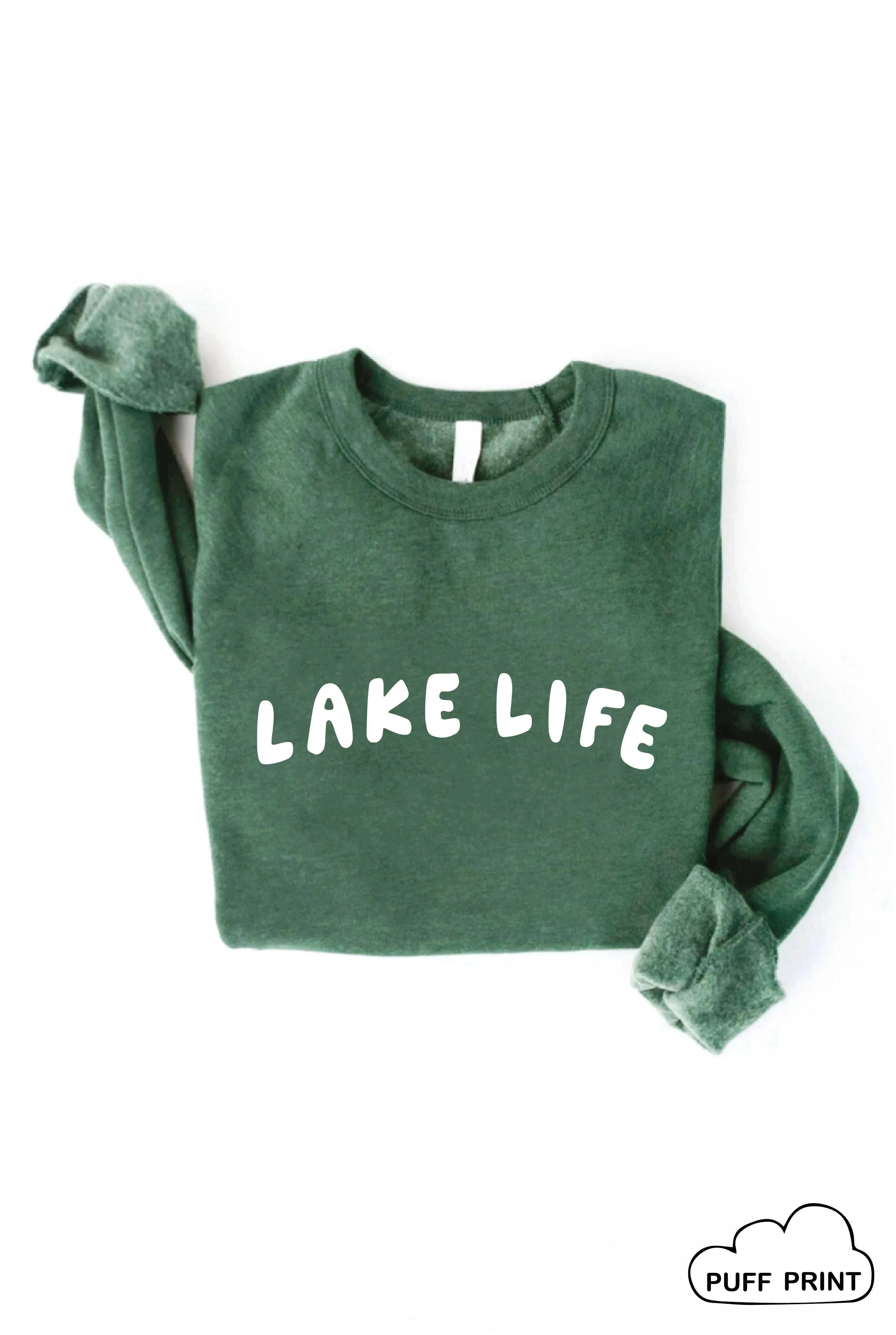 Lake Life Puff Print Graphic Sweatshirt