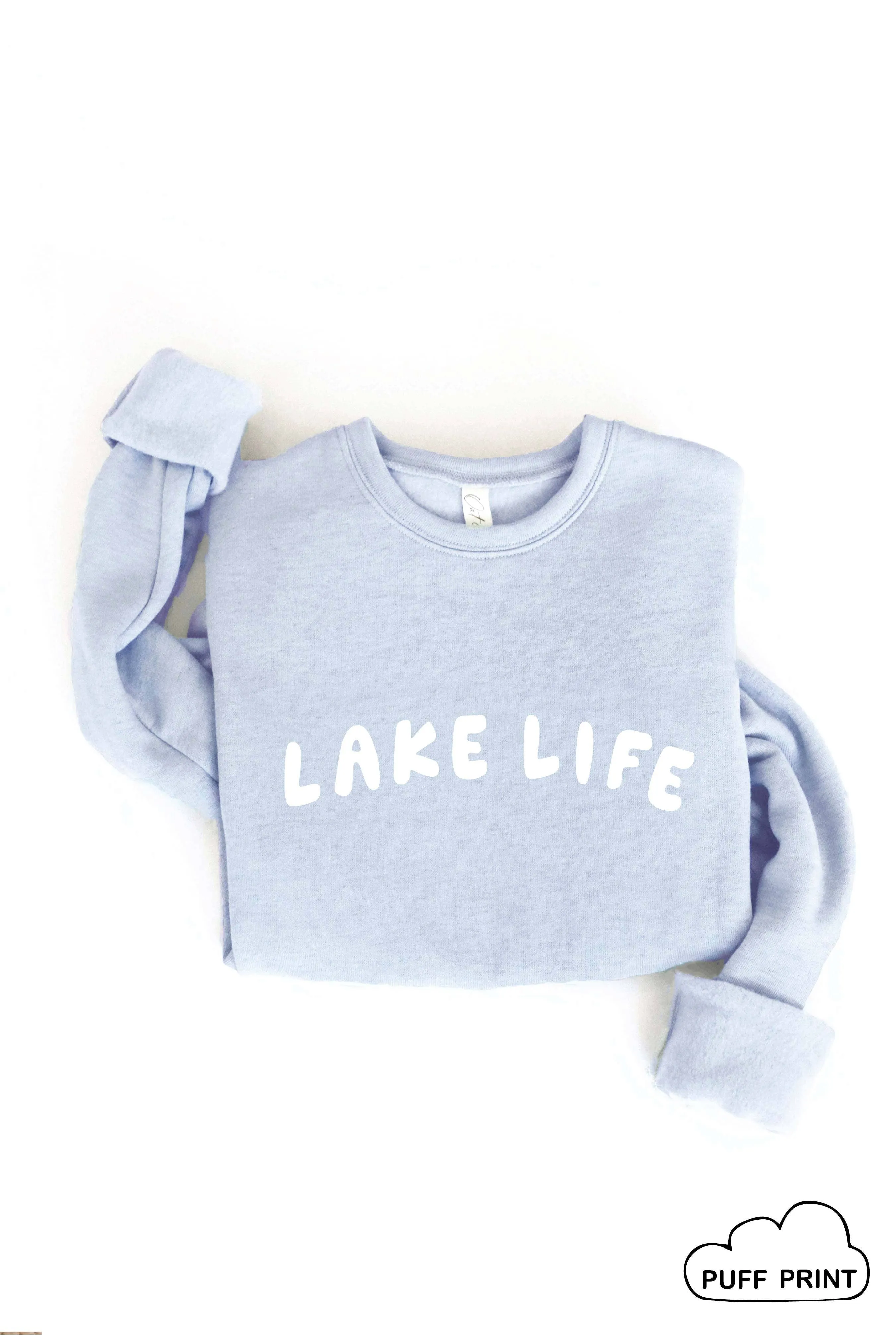 Lake Life Puff Print Graphic Sweatshirt