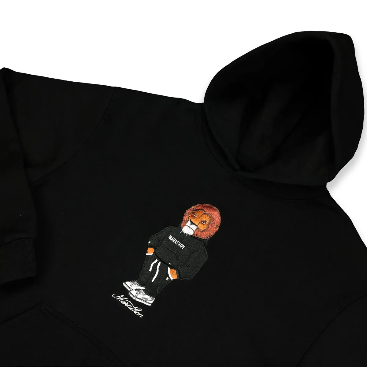 Marathon Lion (Embroidered) Hoodie - Black