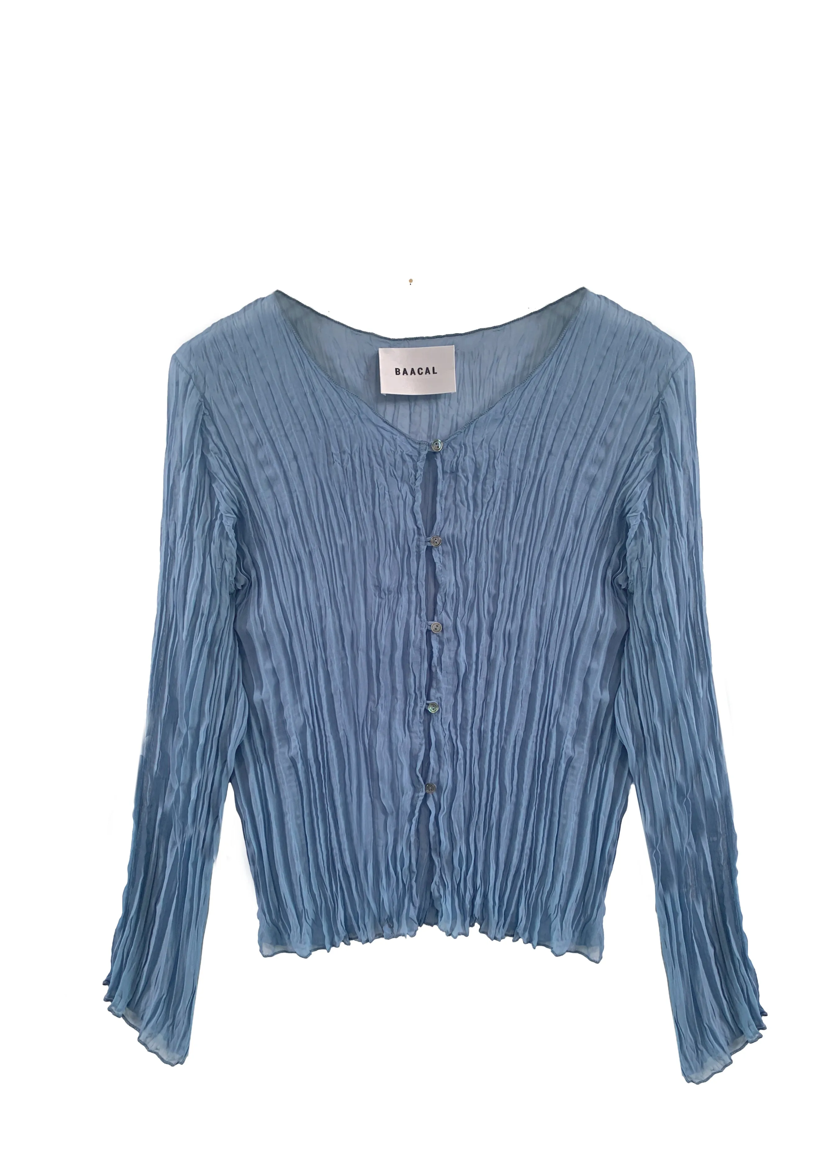 Maya Pleated Cardigan- Dutch Blue