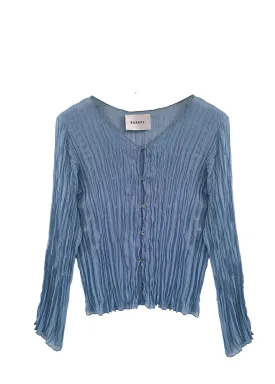 Maya Pleated Cardigan- Dutch Blue