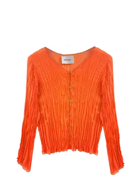 Maya Pleated Cardigan- Orange