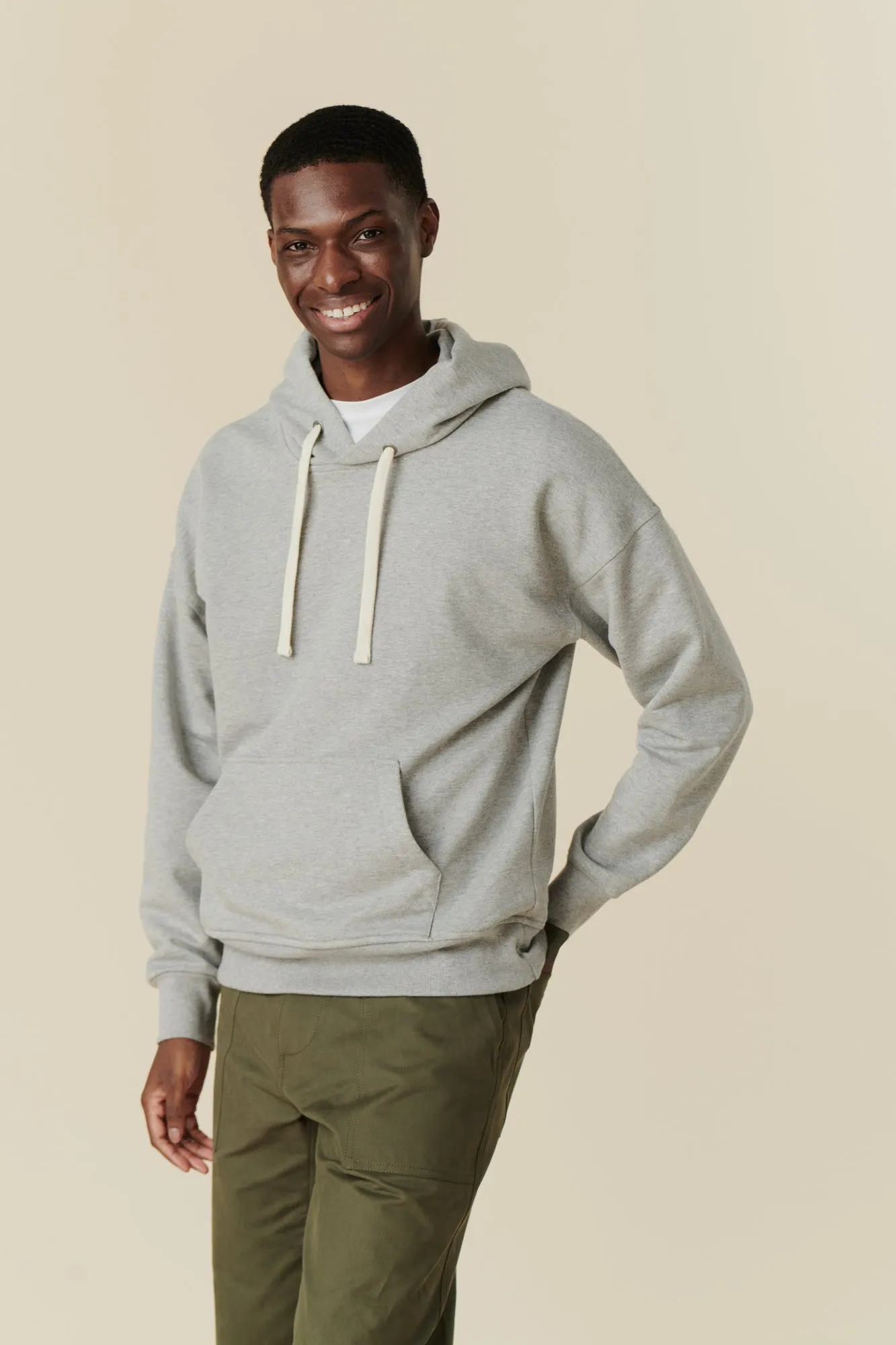 Men's Hooded Sweatshirt - Grey Marl