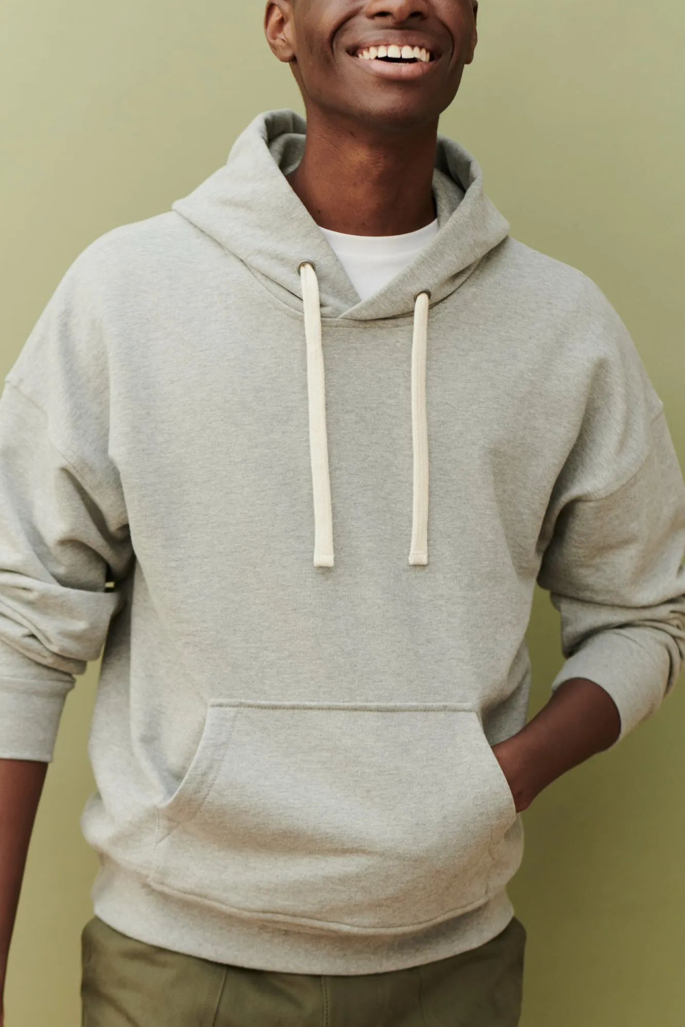 Men's Hooded Sweatshirt - Grey Marl