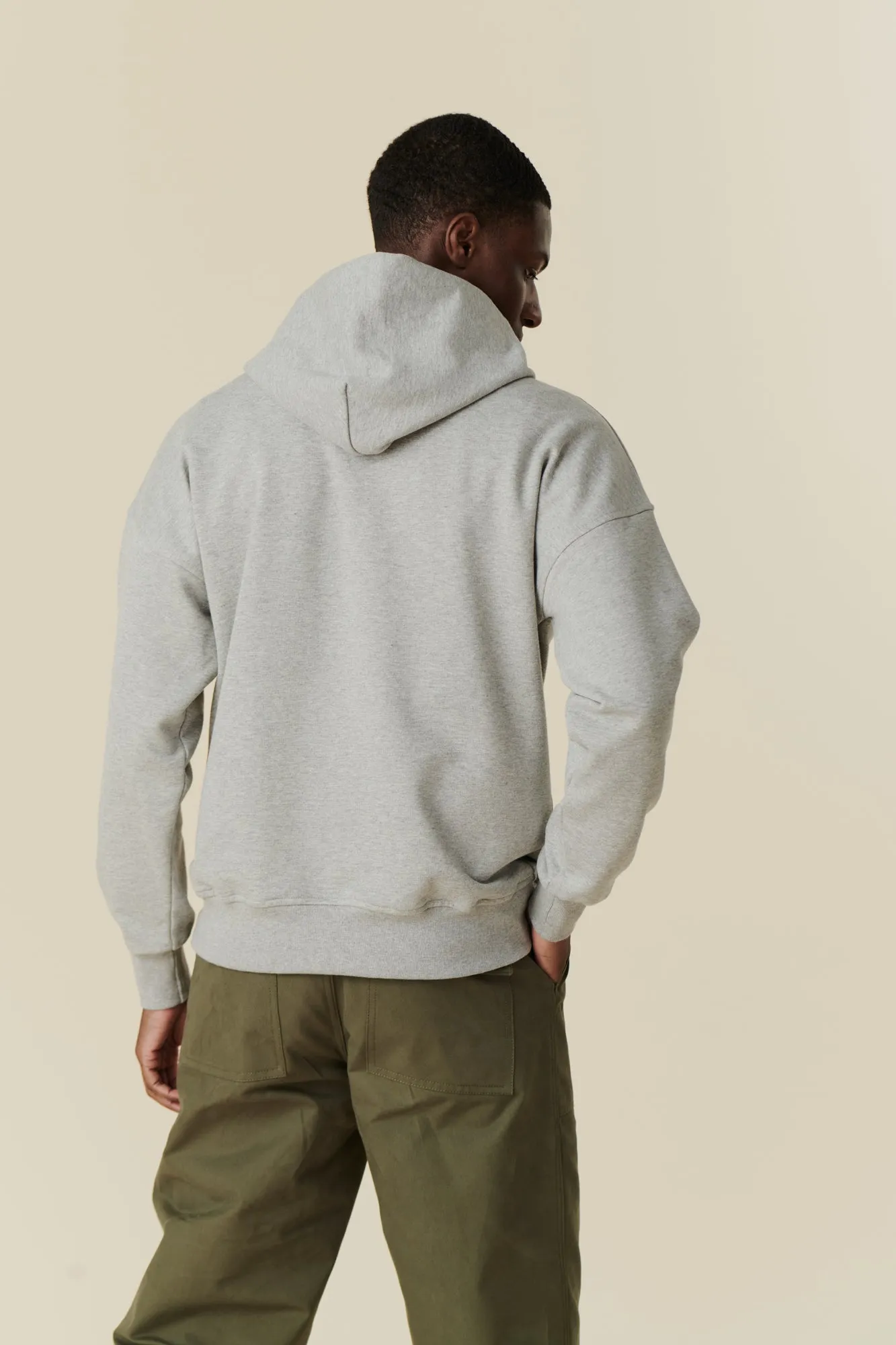 Men's Hooded Sweatshirt - Grey Marl