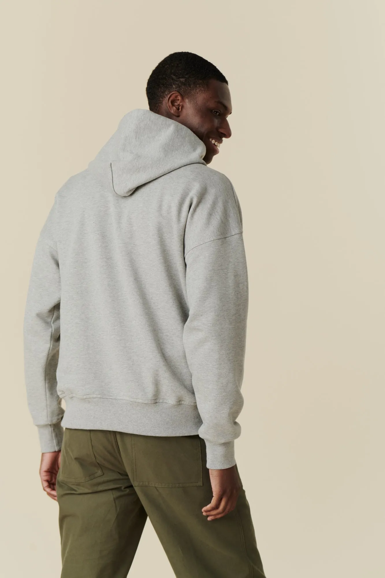 Men's Hooded Sweatshirt - Grey Marl