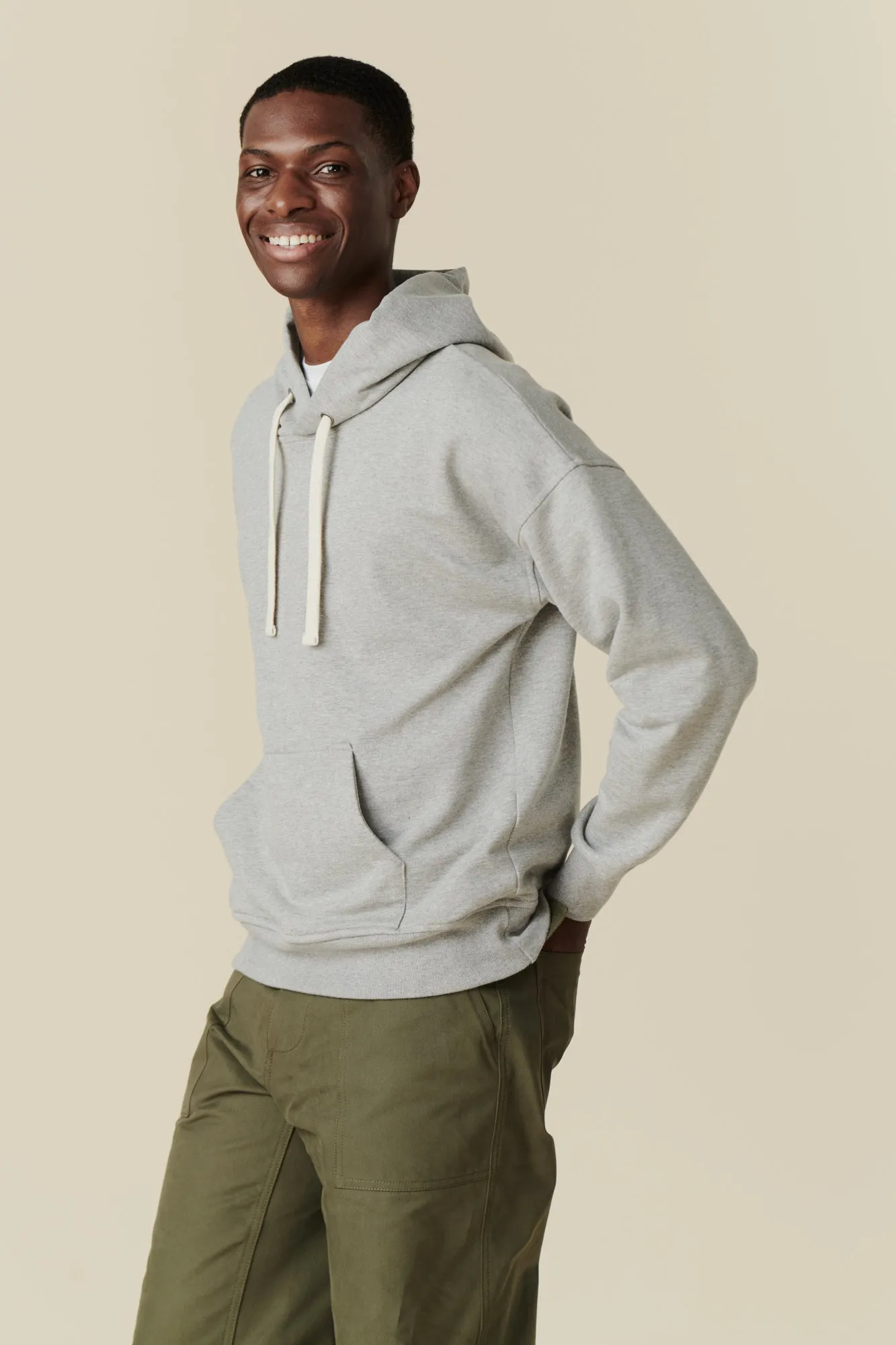 Men's Hooded Sweatshirt - Grey Marl