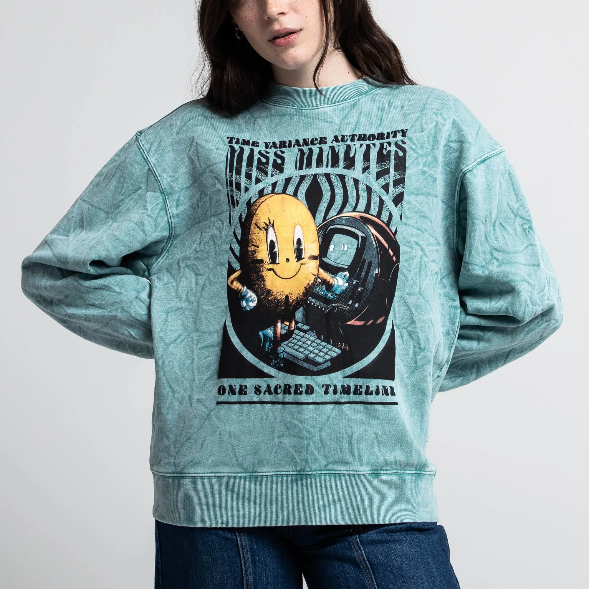 Miss Minutes Teal Crew Sweatshirt