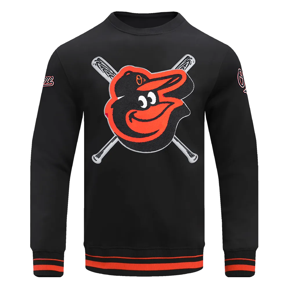 MLB BALTIMORE ORIOLES MASHUP MEN'S RIB CREWNECK (BLACK)