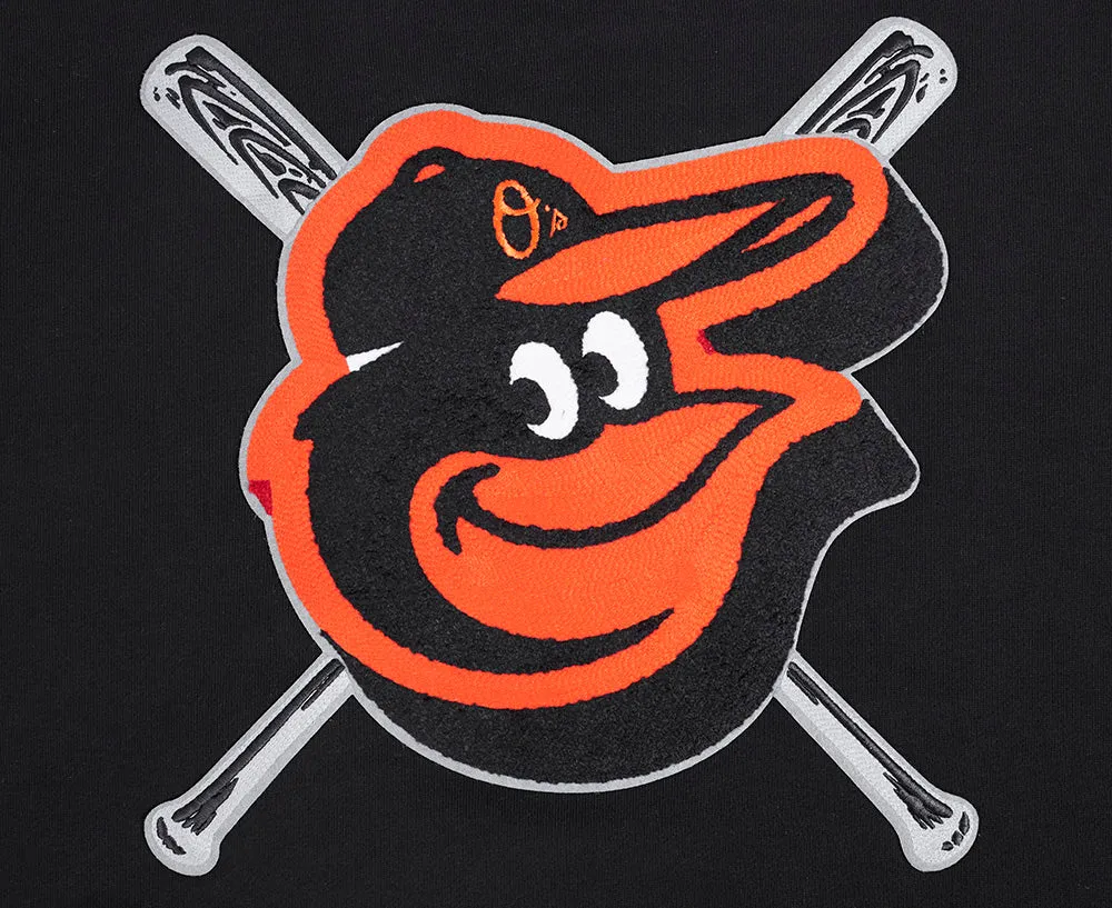 MLB BALTIMORE ORIOLES MASHUP MEN'S RIB CREWNECK (BLACK)