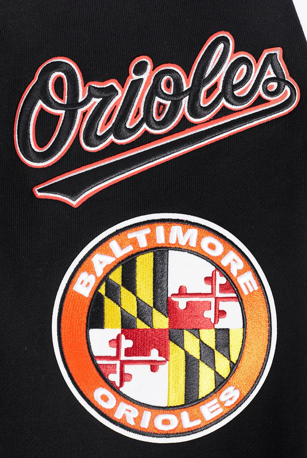 MLB BALTIMORE ORIOLES MASHUP MEN'S RIB CREWNECK (BLACK)