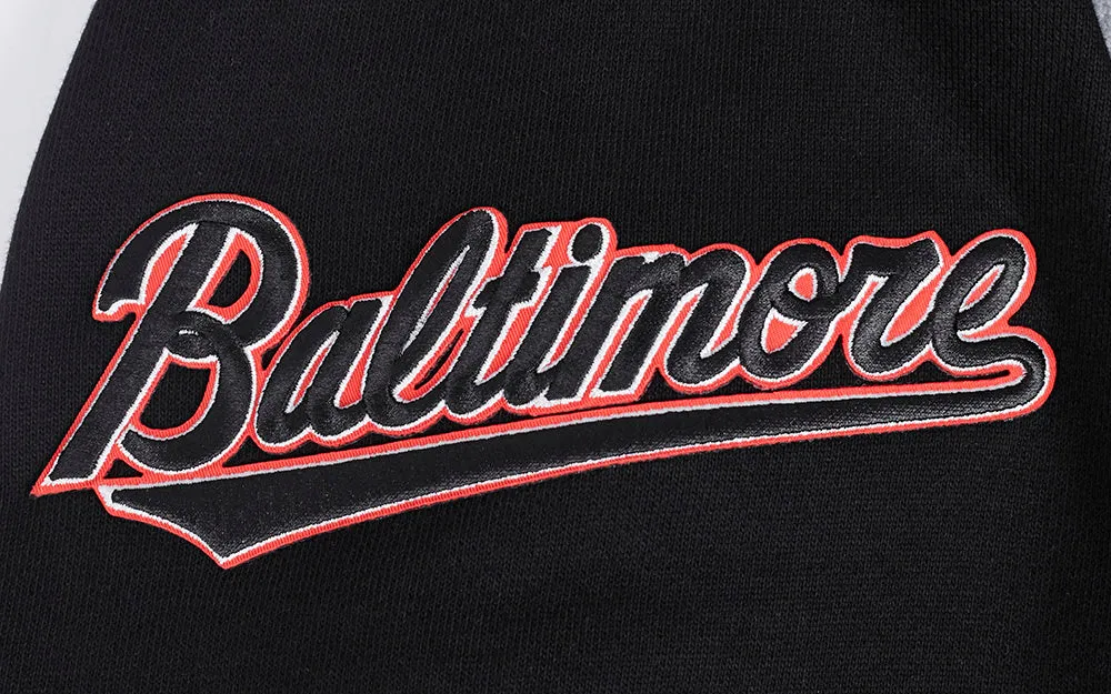 MLB BALTIMORE ORIOLES MASHUP MEN'S RIB CREWNECK (BLACK)