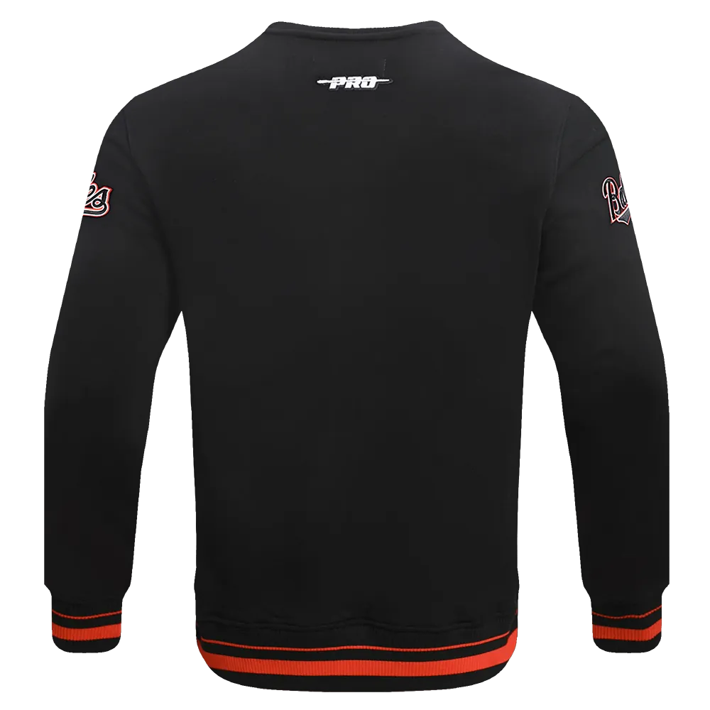 MLB BALTIMORE ORIOLES MASHUP MEN'S RIB CREWNECK (BLACK)