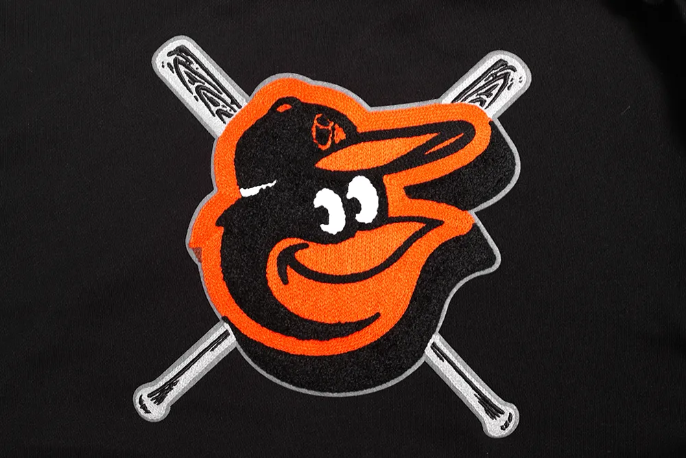 MLB BALTIMORE ORIOLES MASHUP WOMEN'S RIB CREWNECK (BLACK/ORANGE)