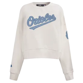 MLB BALTIMORE ORIOLES VARSITY BLUES WOMEN'S CREWNECK (LINEN)