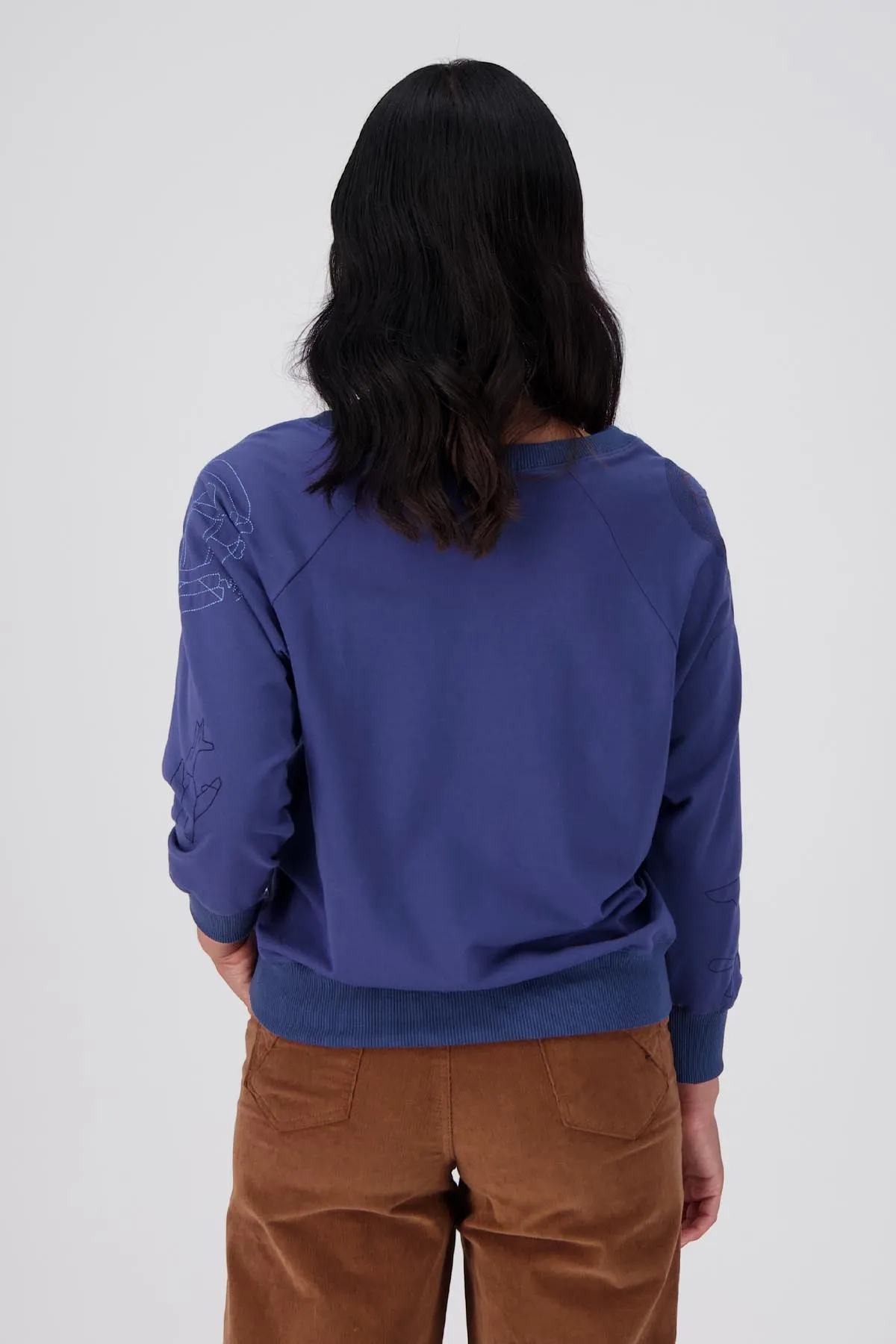 Montage Sweatshirt Cobalt Blue in Embroidered Cotton