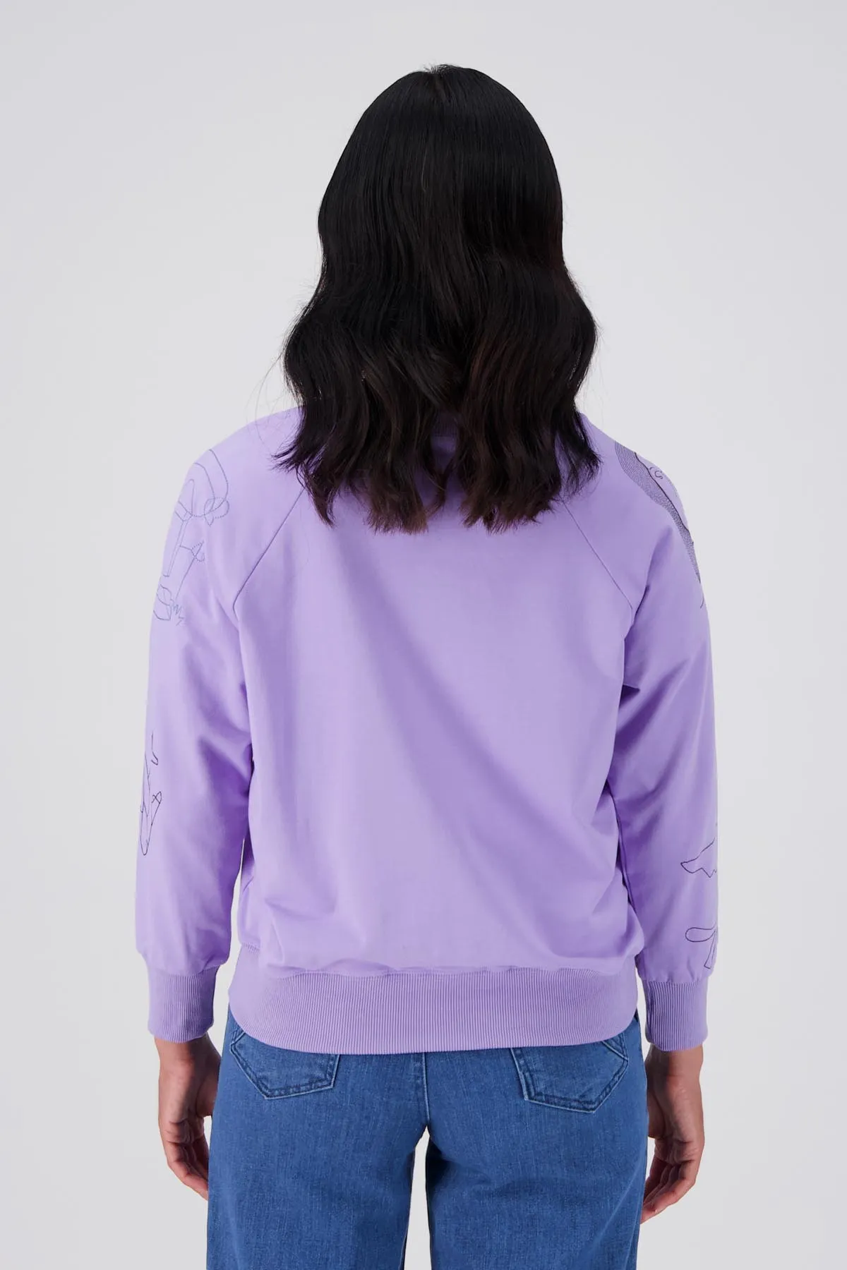 Montage Sweatshirt Lilac in Embroidered Cotton