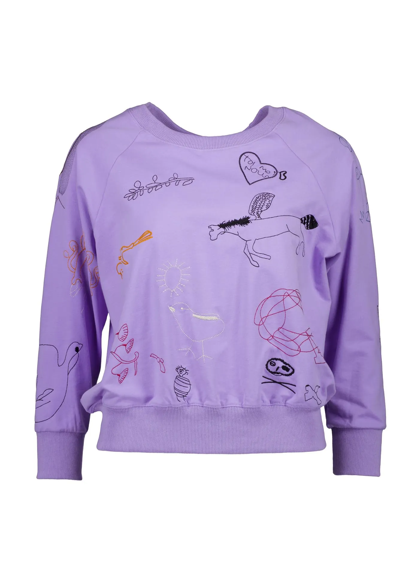 Montage Sweatshirt Lilac in Embroidered Cotton