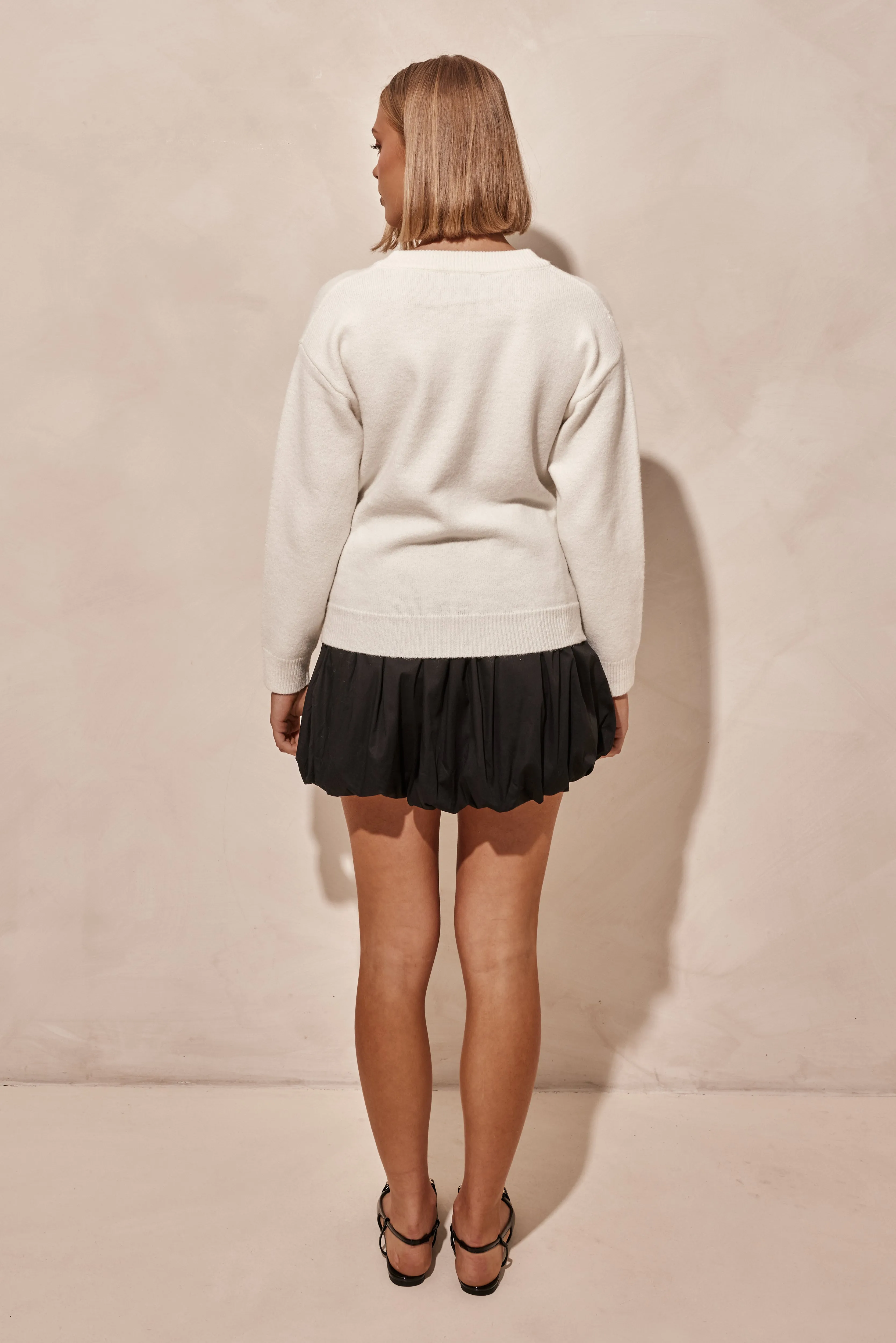 Moore Knit Cardigan (White)