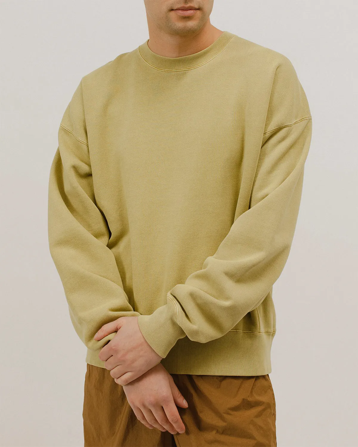 Natural Dyed Crew Fleece - Moss