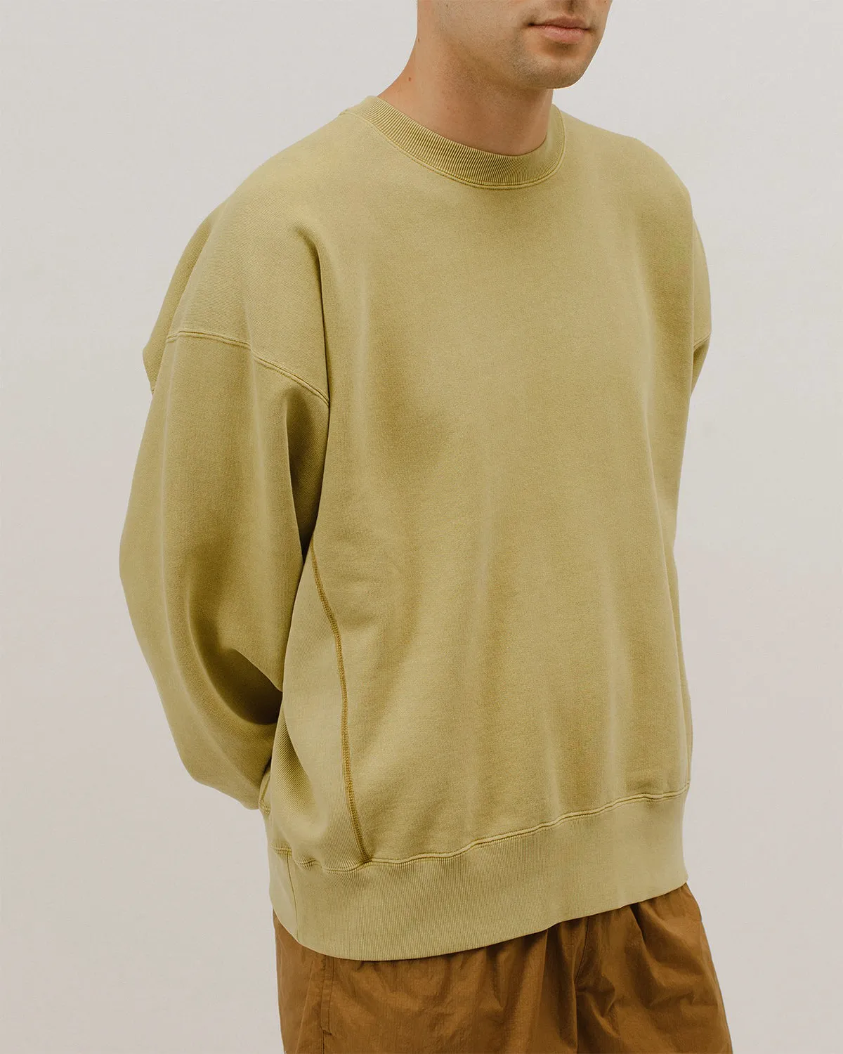 Natural Dyed Crew Fleece - Moss