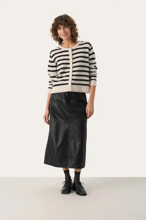 Part Two Linika Cardigan in Black Stripe