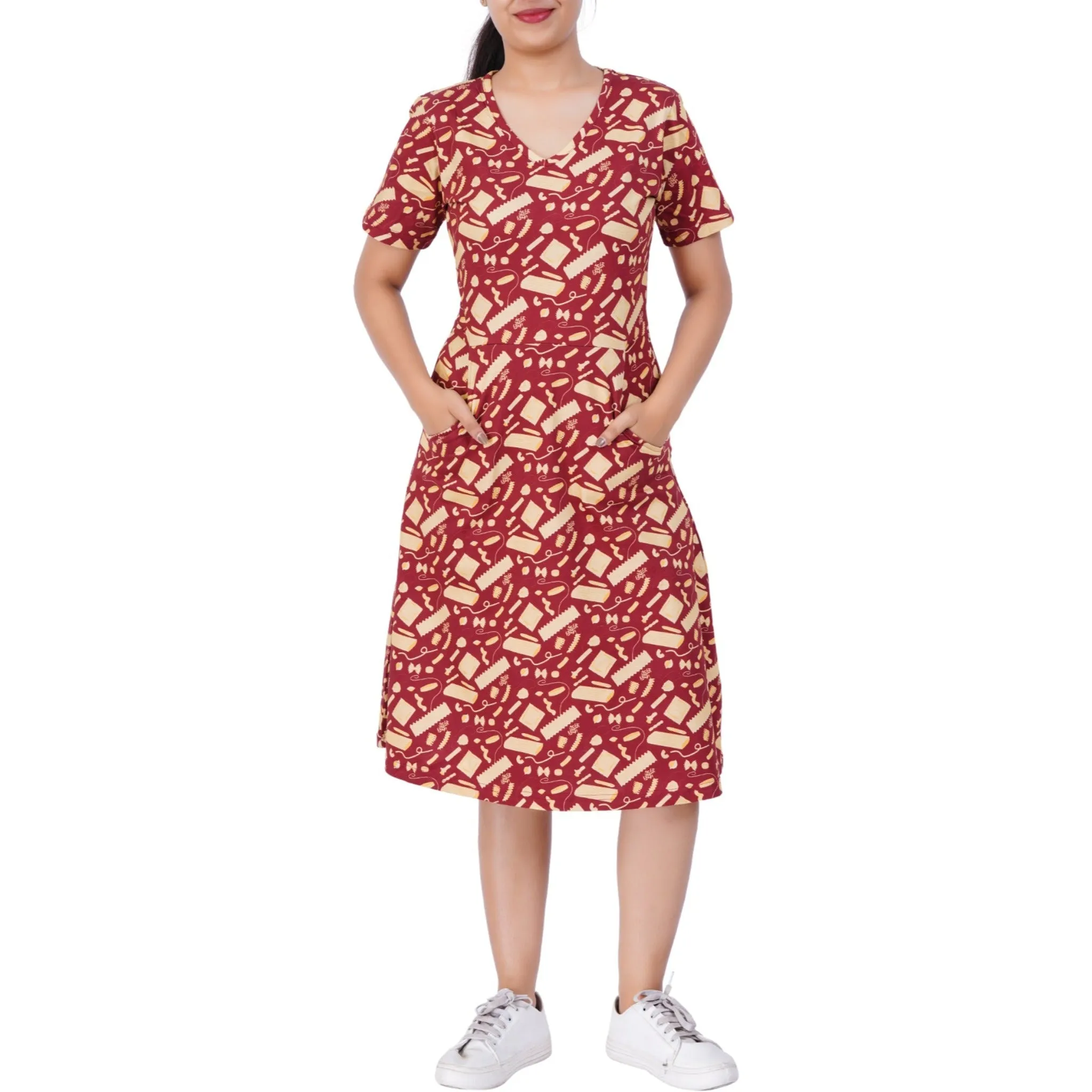 Pastabilities A-Line Dress (With Waist Seam)