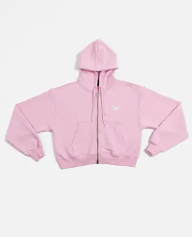 Patta Femme Basic Cropped Zip Hooded Sweater (Cradle Pink)