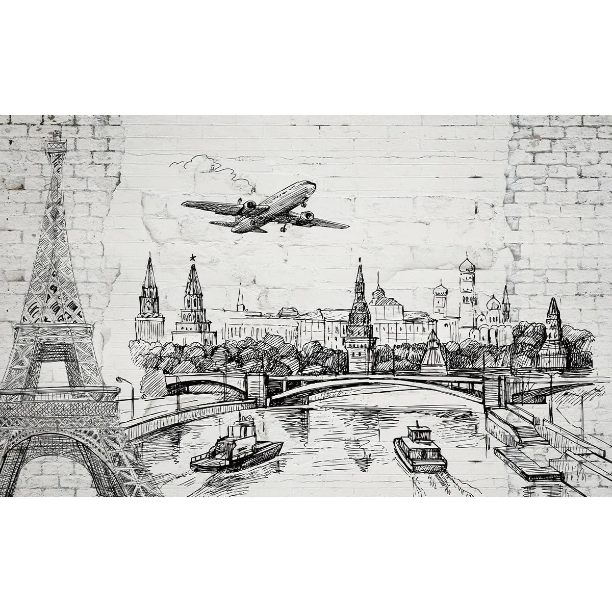 Pen Sketch Wallpaper, City Look Design, Customised