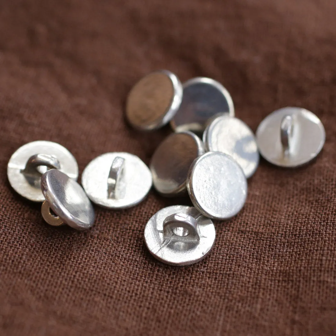 Plain Pewter Buttons Small Pack of 10