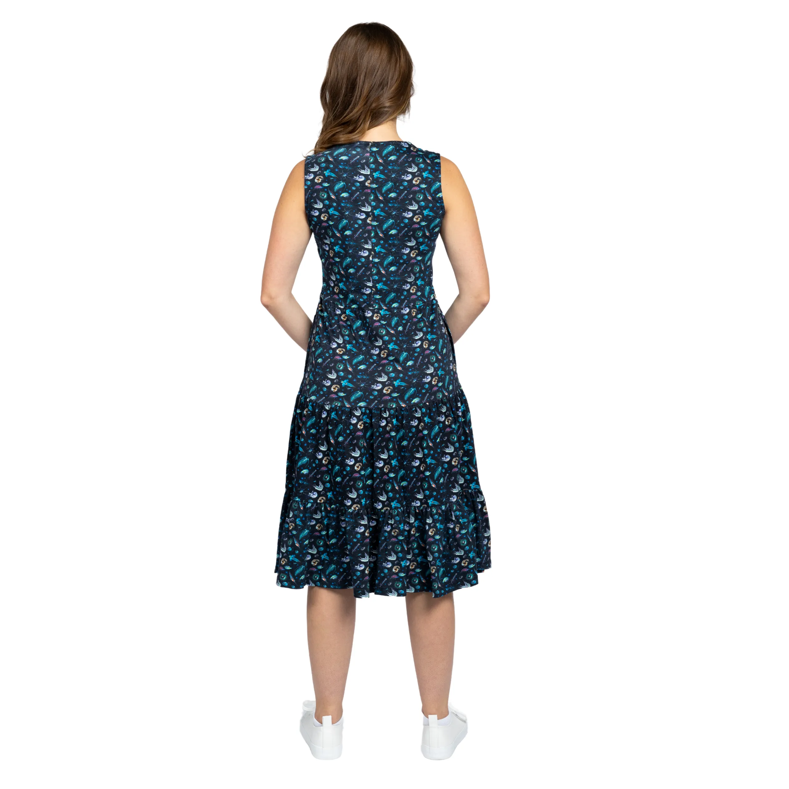 Plankton Sleeveless Tiered Dress (With Waist Seam)