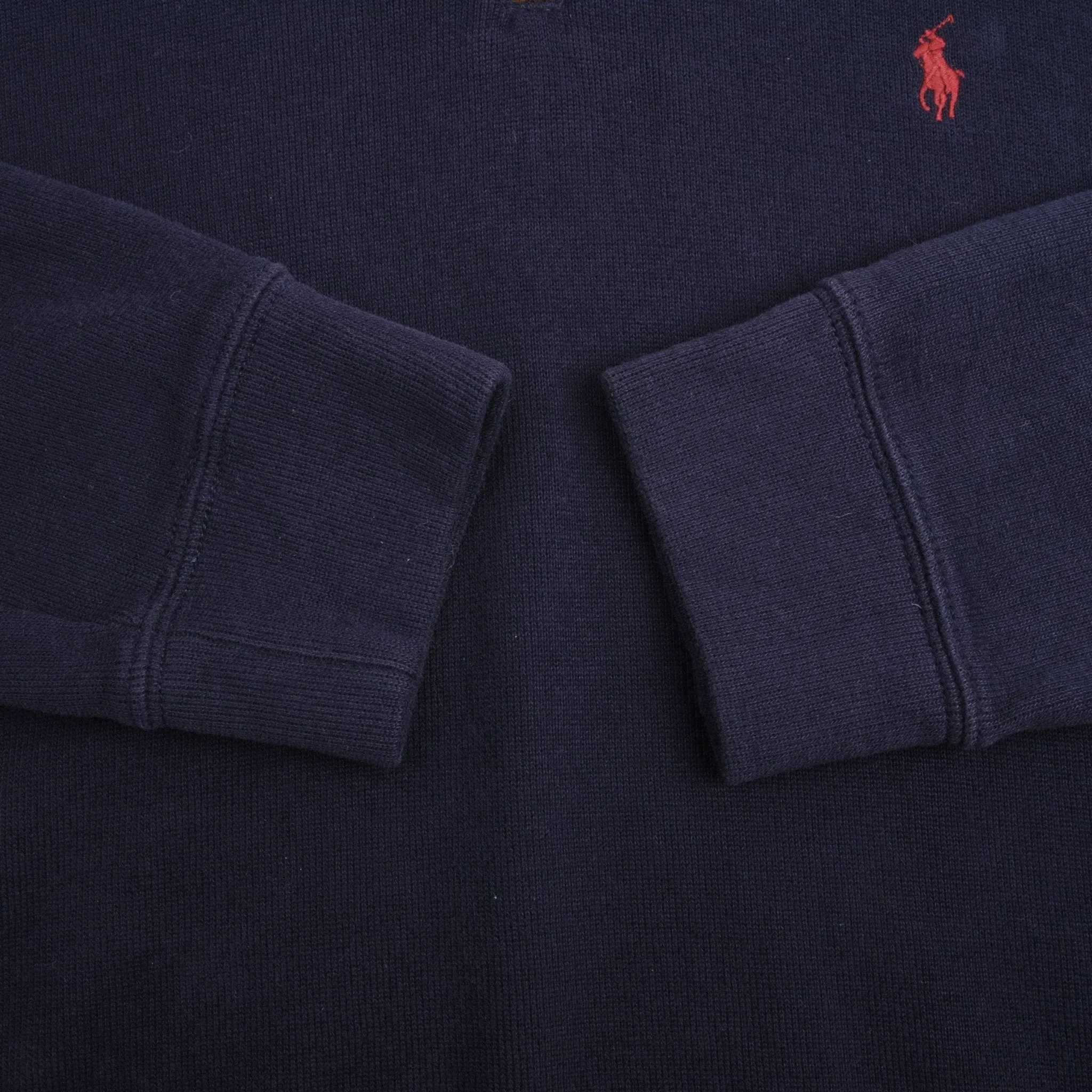 POLO RALPH LAUREN NAVY BLUE QUARTER 1/4 ZIP SWEATER SIZE LARGE