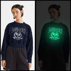 Polo Republica Women's San Francisco "Glow in the Dark" Printed Terry Sweatshirt