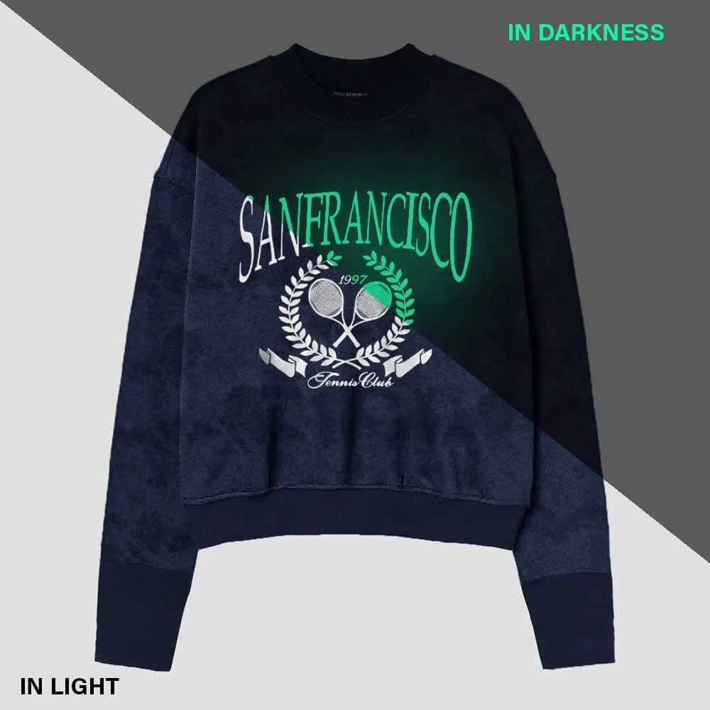 Polo Republica Women's San Francisco "Glow in the Dark" Printed Terry Sweatshirt