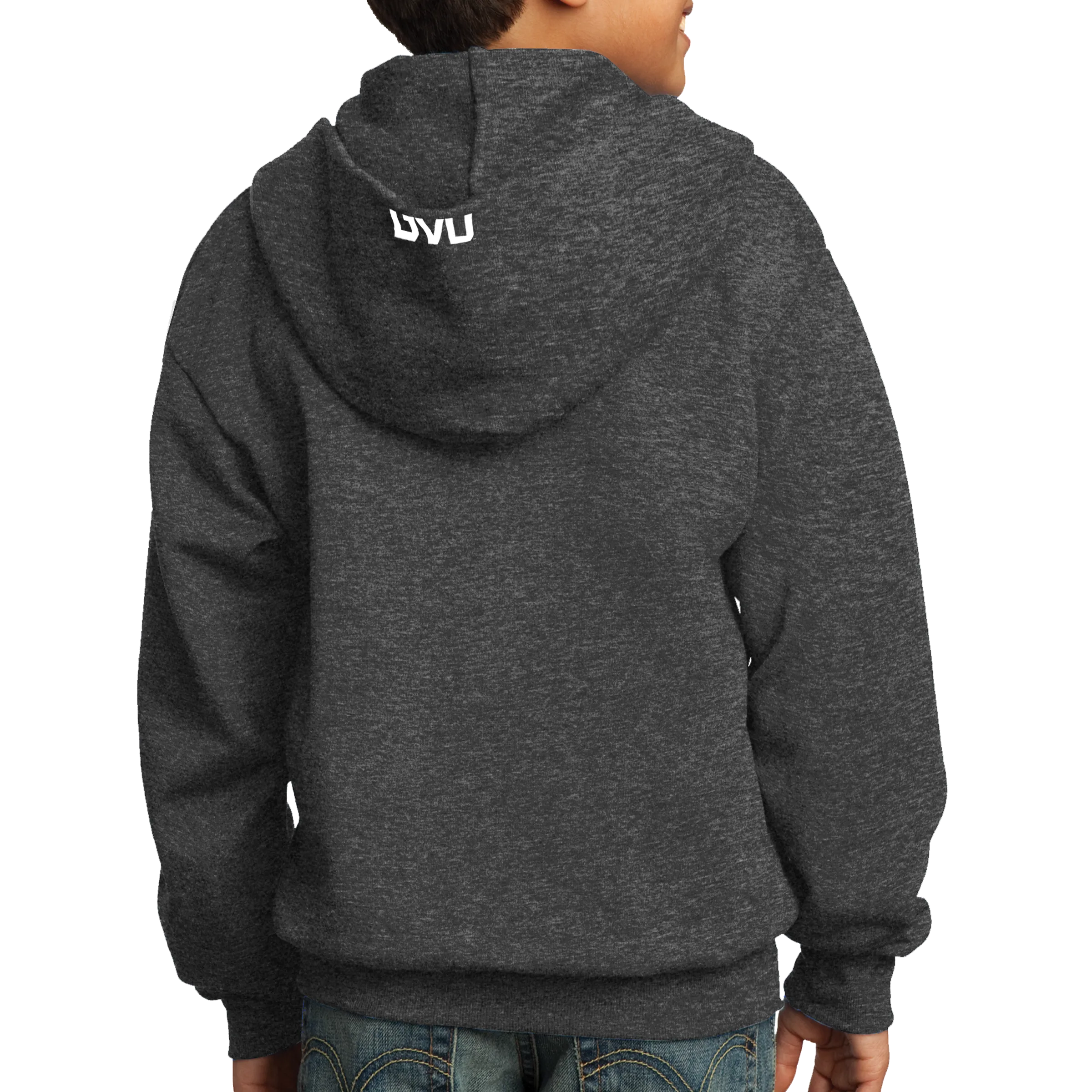 Port & Company Youth Core Fleece Full-Zip Hooded Sweatshirt- Mountain