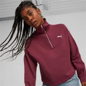 PUMA "HER" HIGH-NECK HALF-ZIP SWEATSHIRT