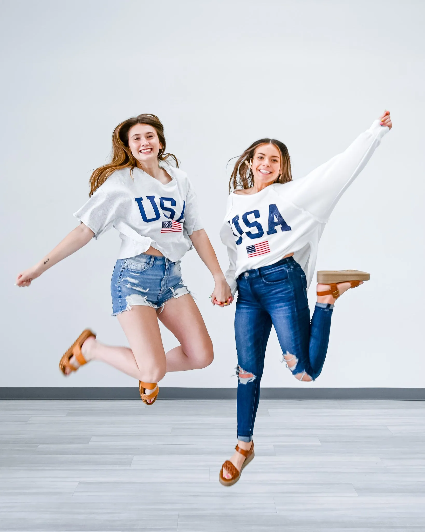 "USA" Long Sleeve Crop Top