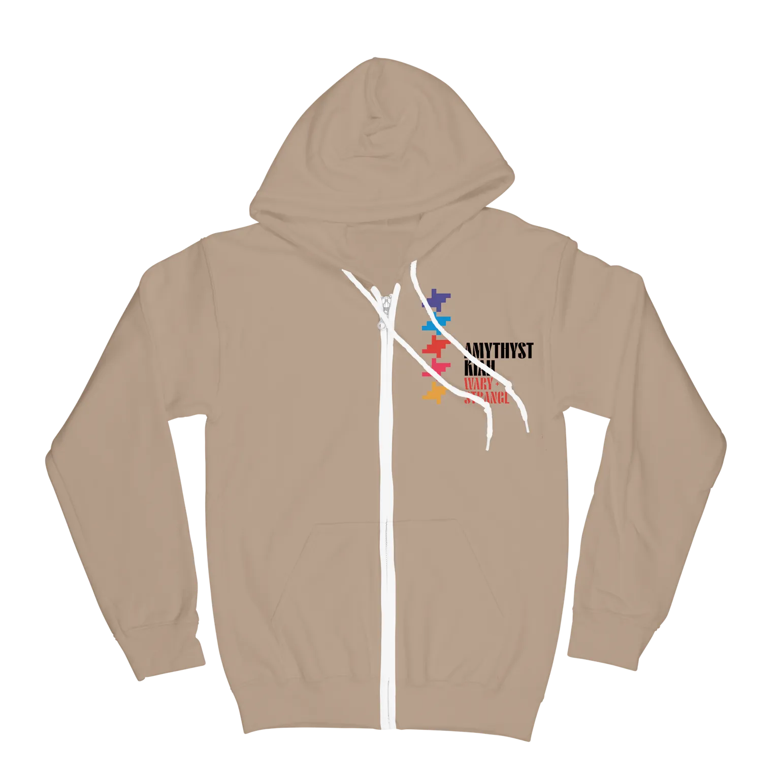 "Wary   Strange" Sand Pixels Hoodie