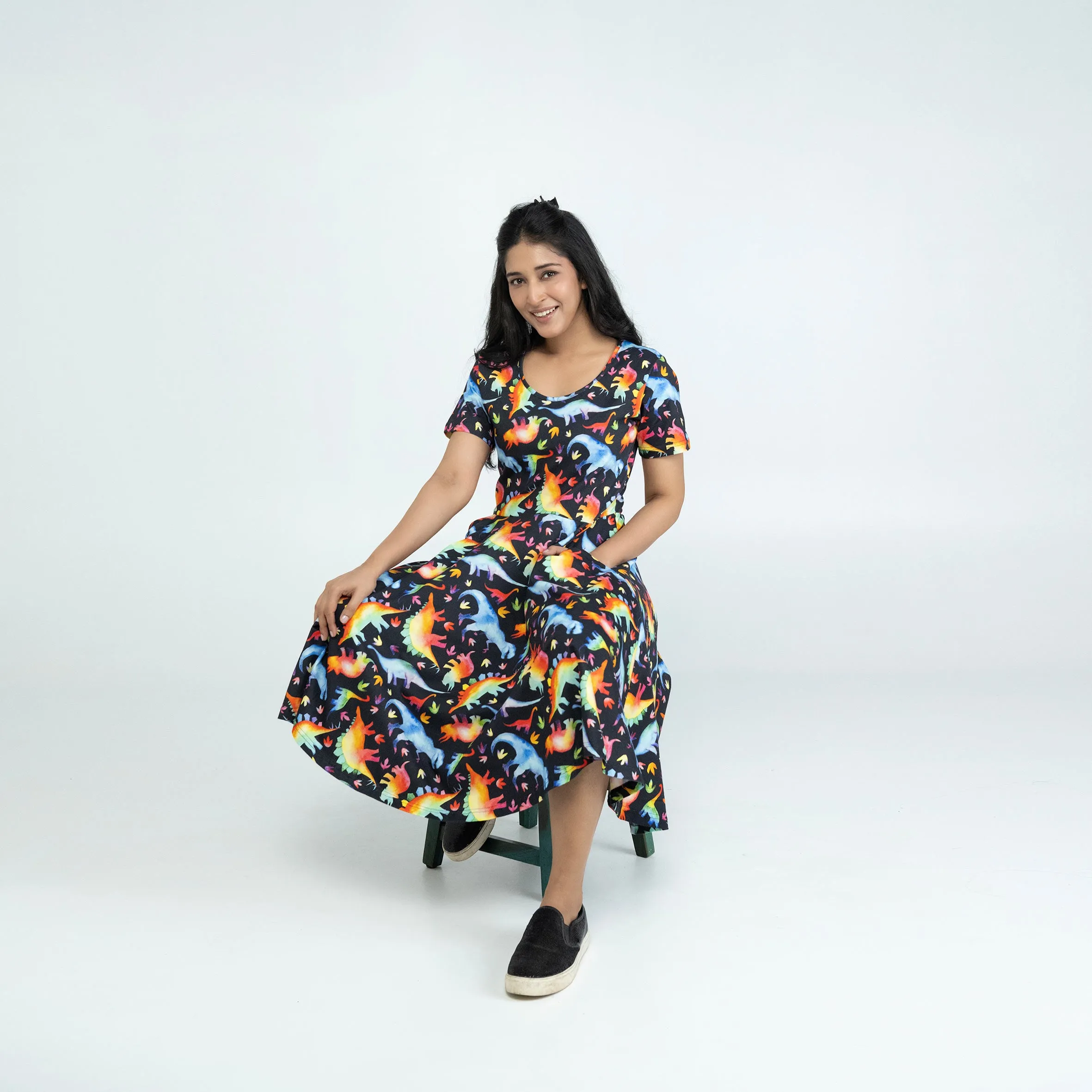 Rainbowsaurus Twirl Dress