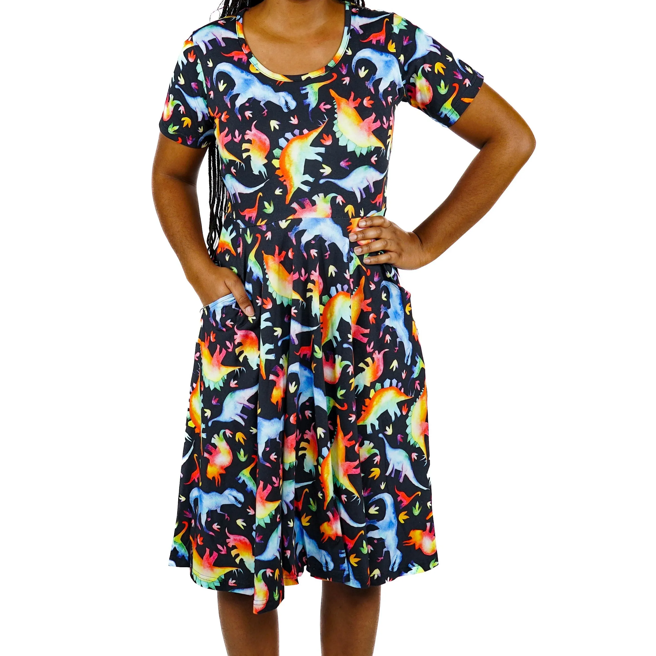 Rainbowsaurus Twirl Dress