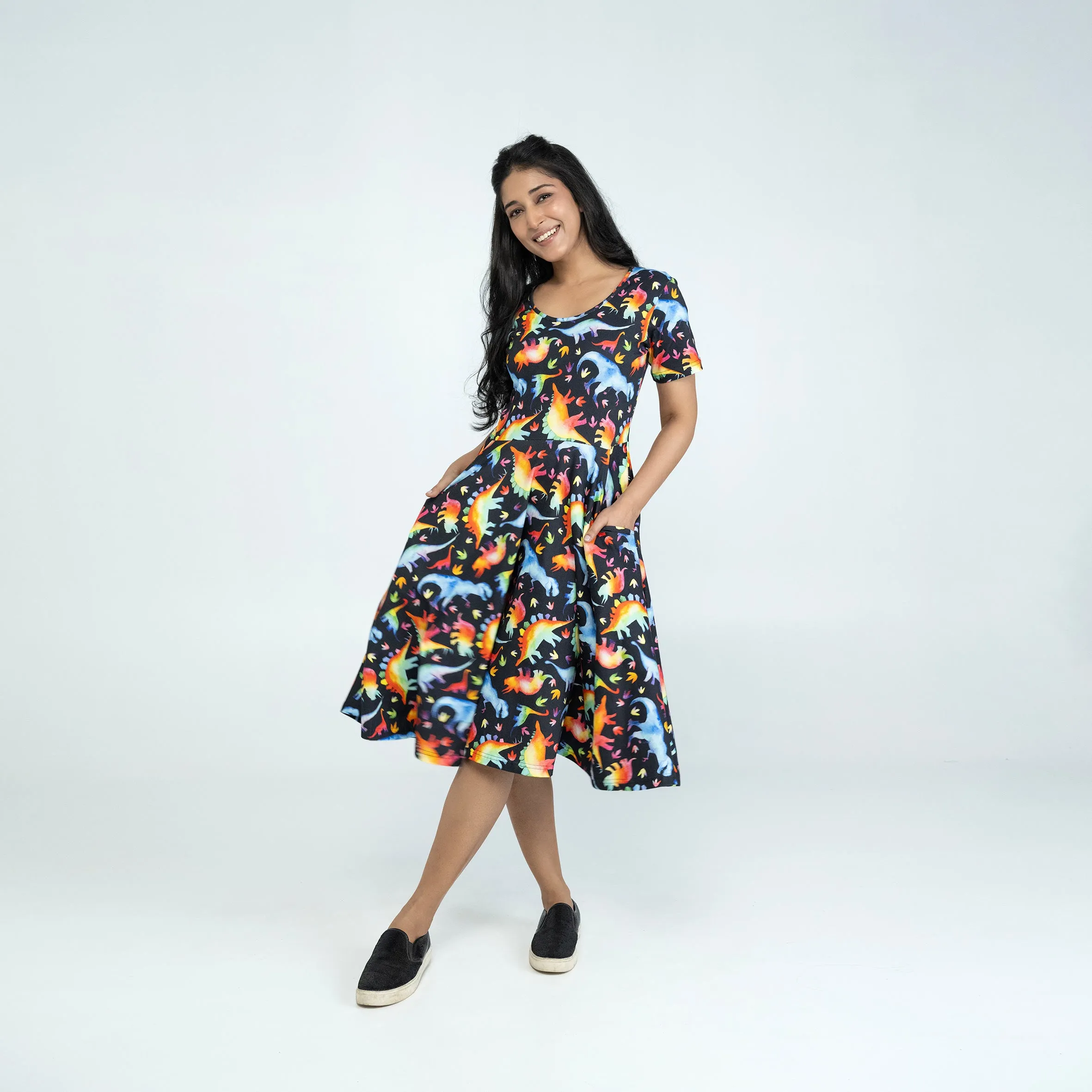 Rainbowsaurus Twirl Dress