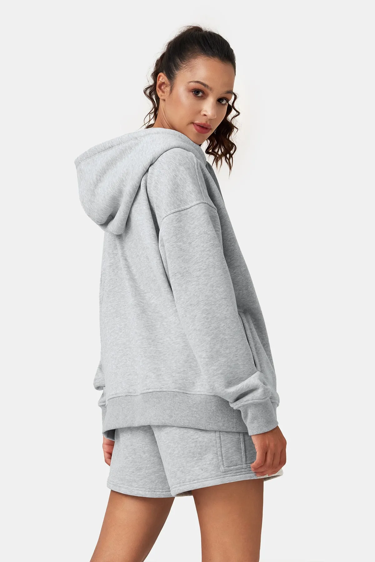 Relaxed Hooded Cardigan Sweatshirt