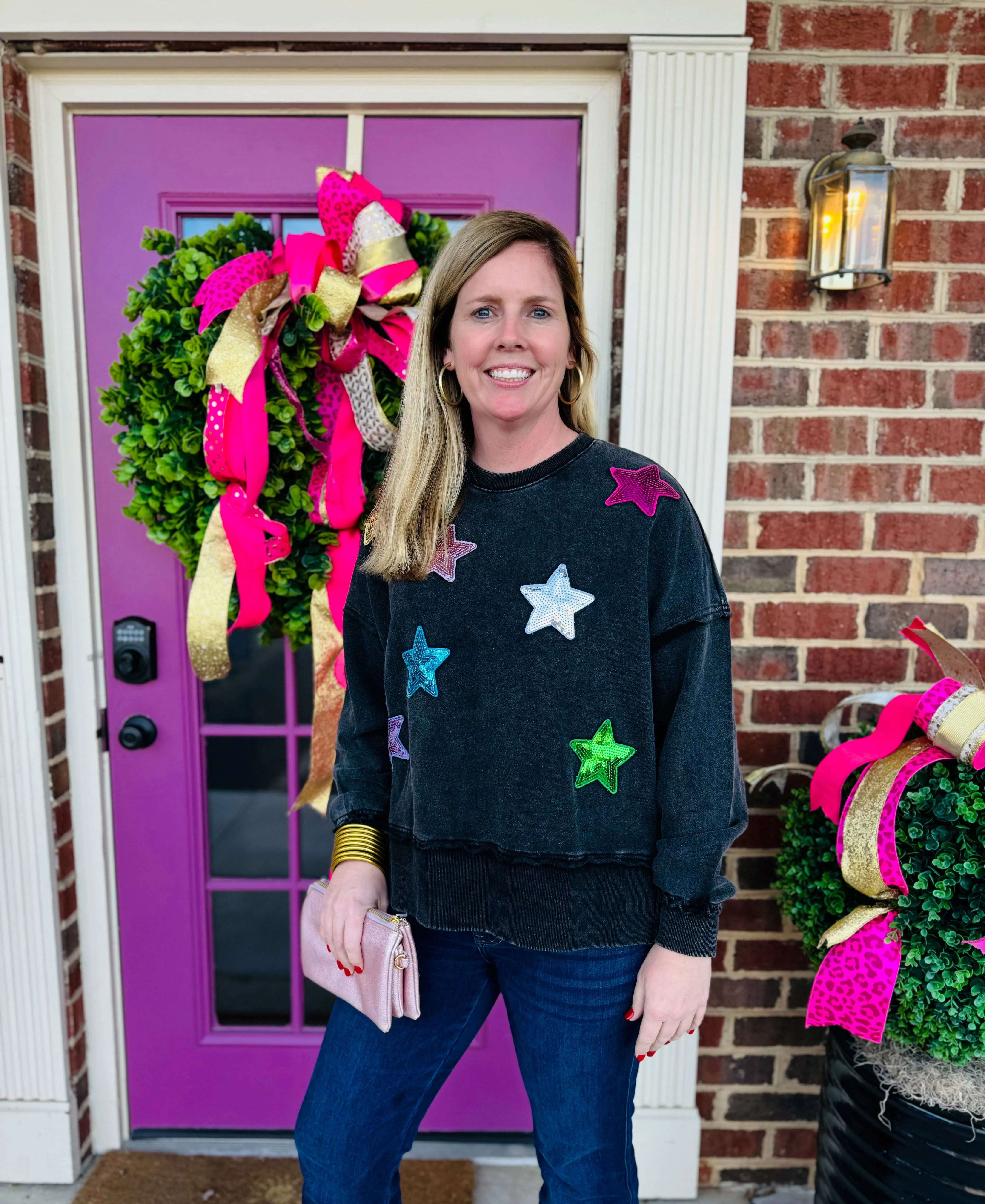 Sequin star sweatshirt