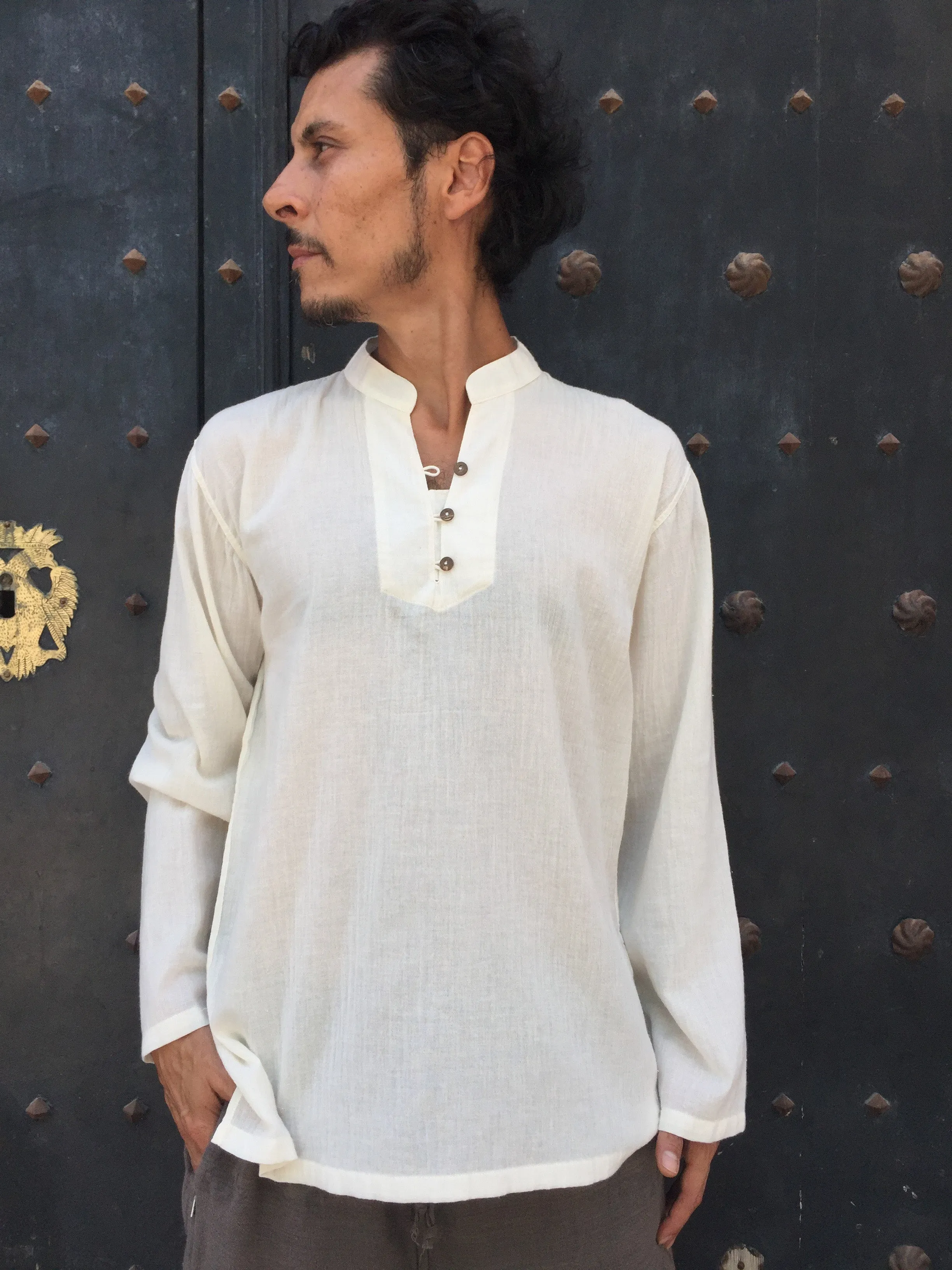 Short Kurta with Coconut Buttons Natural Cotton