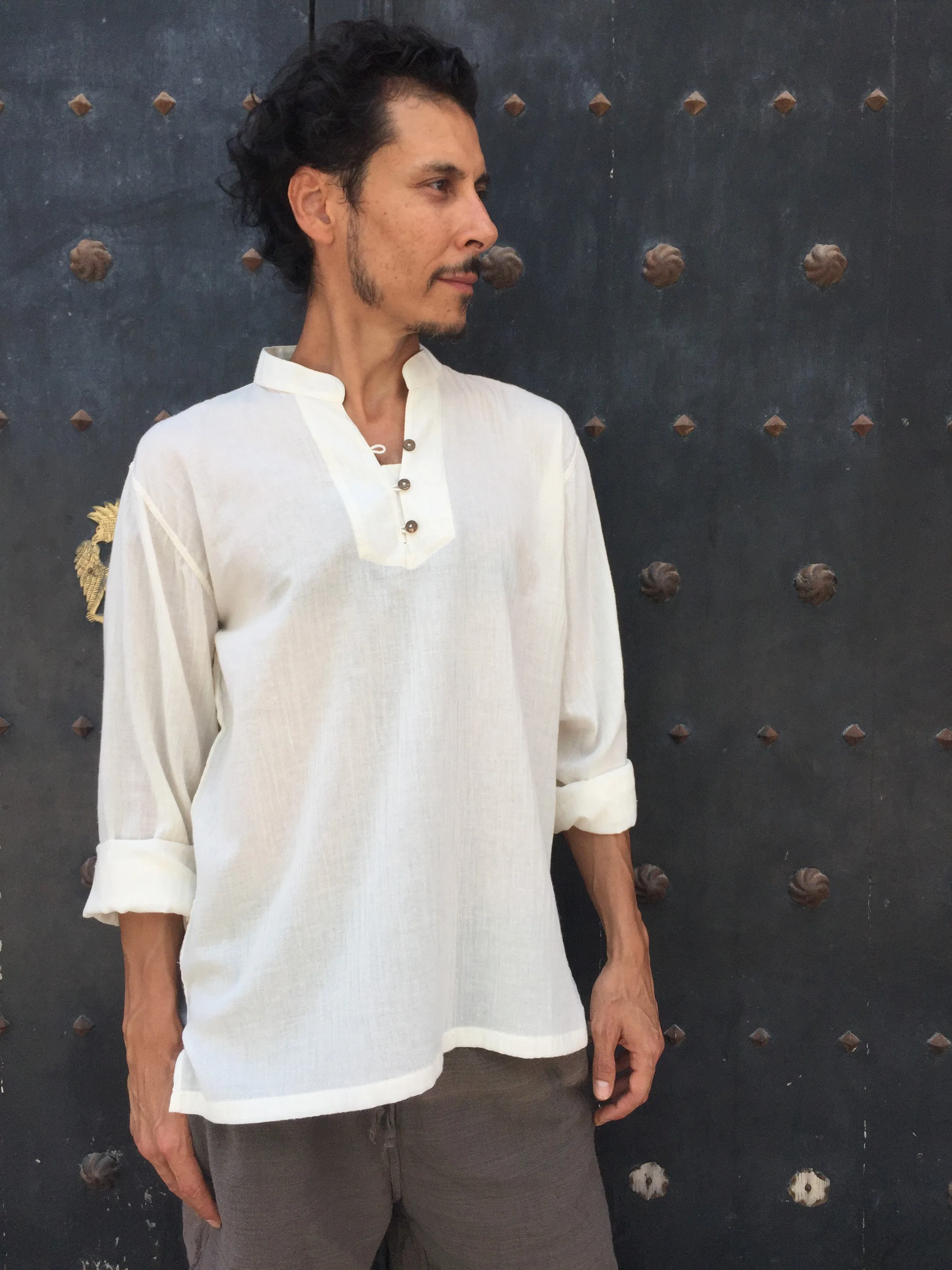 Short Kurta with Coconut Buttons Natural Cotton