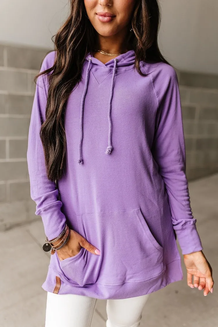 Side Slit Hoodie - Bright Lilac